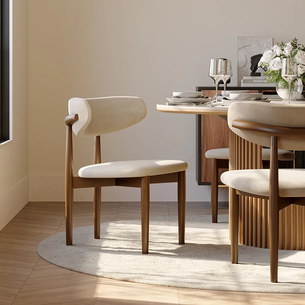 Lawson-Mid-Century Modern Wood Dining Chairs Set of 2