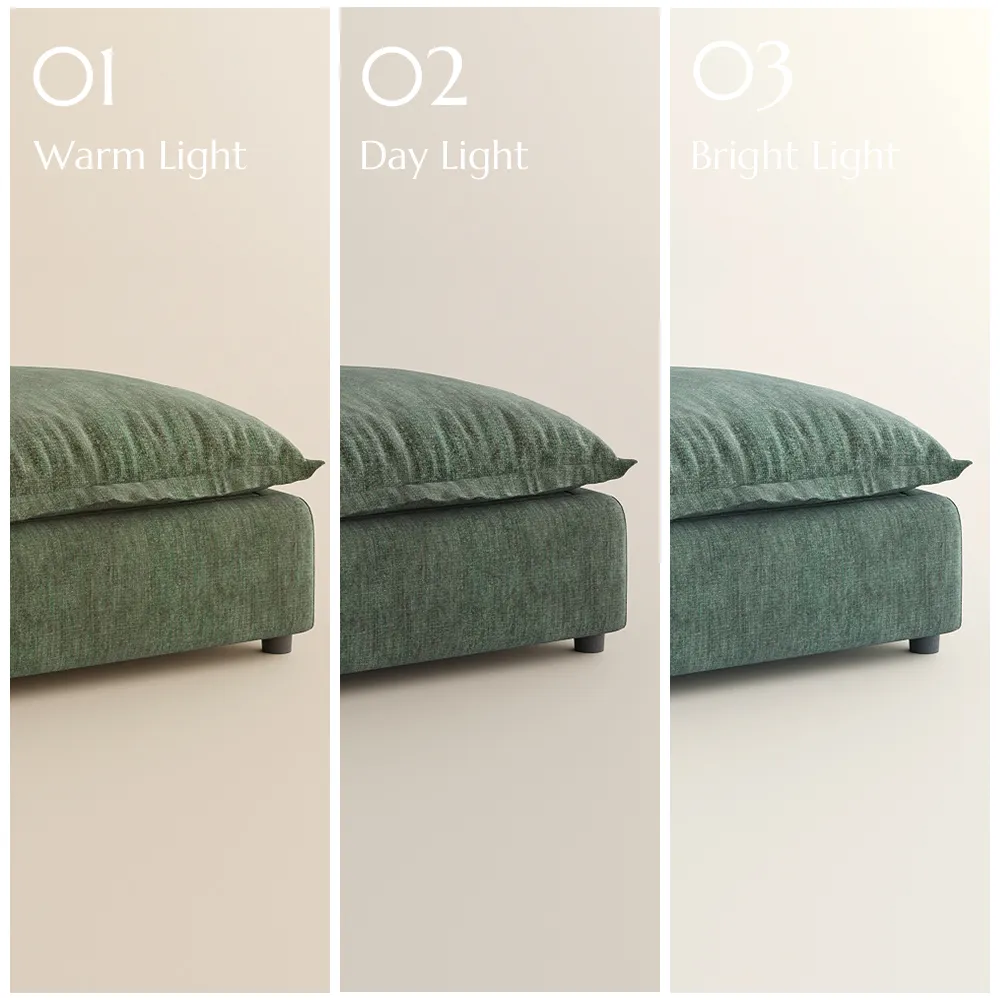 39.37 Inch Green Cotton and Linen Ottoman 8 39.37 Inch Green Cotton and Linen Ottoman 8