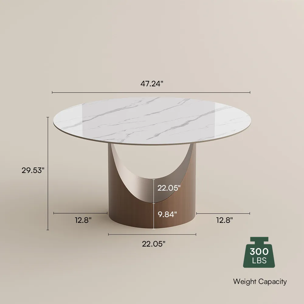 Round Glossy Sintered Stone Dining Table 3 Round Glossy Sintered Stone Dining Table 3