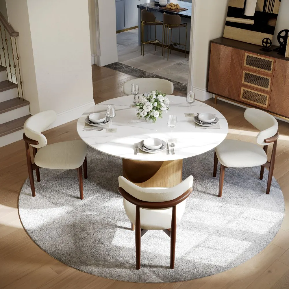 Round Glossy Sintered Stone Dining Table Round Glossy Sintered Stone Dining Table