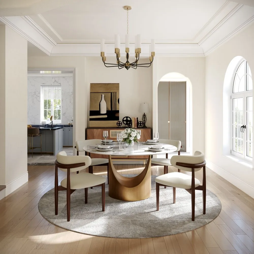Round Glossy Sintered Stone Dining Table Round Glossy Sintered Stone Dining Table
