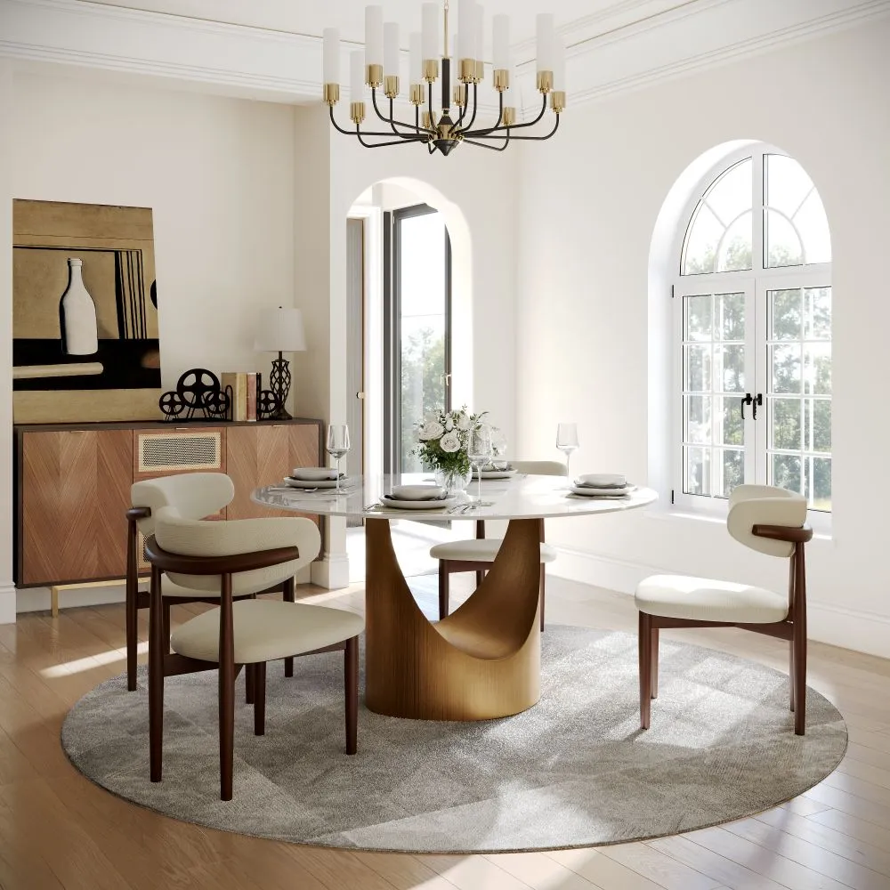 Round Glossy Sintered Stone Dining Table Round Glossy Sintered Stone Dining Table