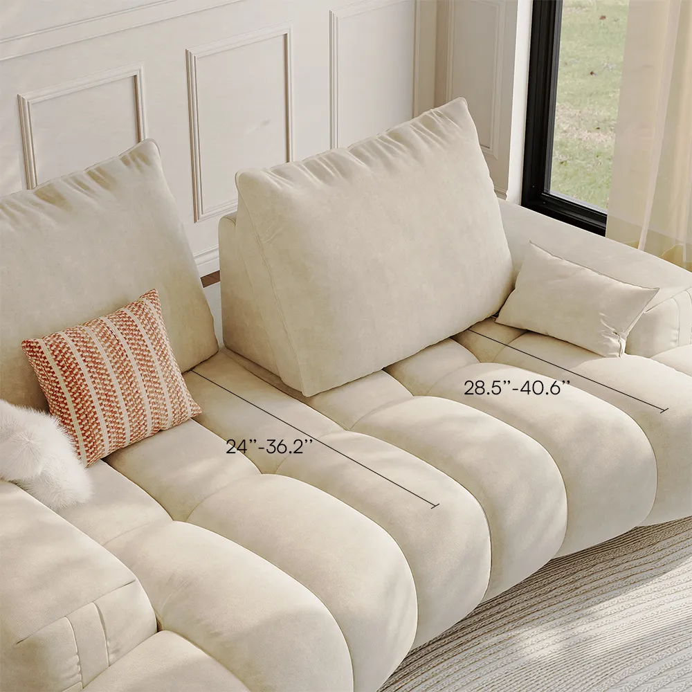 Mid Century Deep Sofa with Adjustable Cushions Mid Century Deep Sofa with Adjustable Cushions