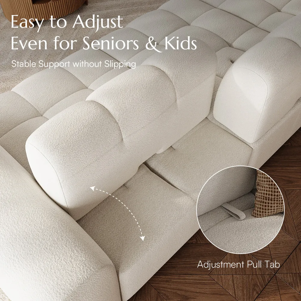 Cream Chenille Sofa Waterproof Modular Loveseats