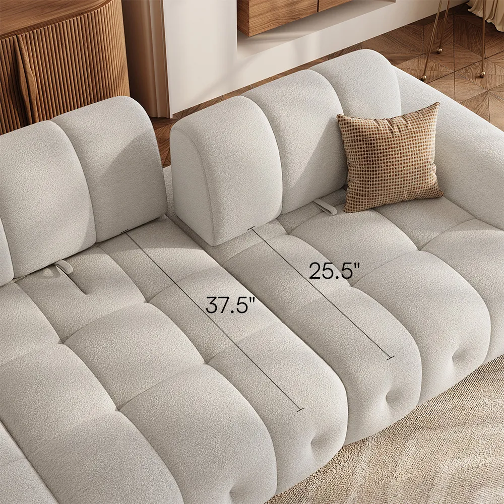 Cream Chenille Sofa Waterproof Modular Loveseats