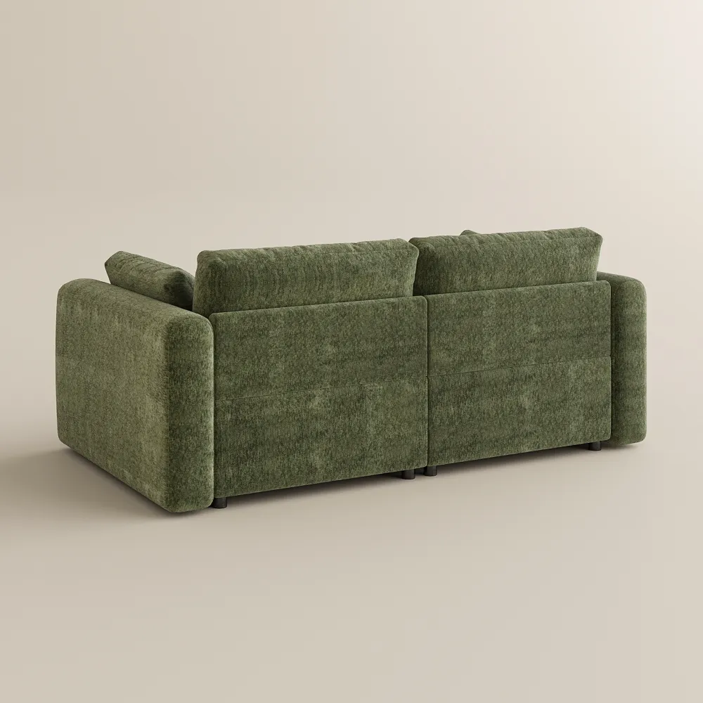 Retro Hand-Tufted Green Chenille Sofa Retro Hand-Tufted Green Chenille Sofa