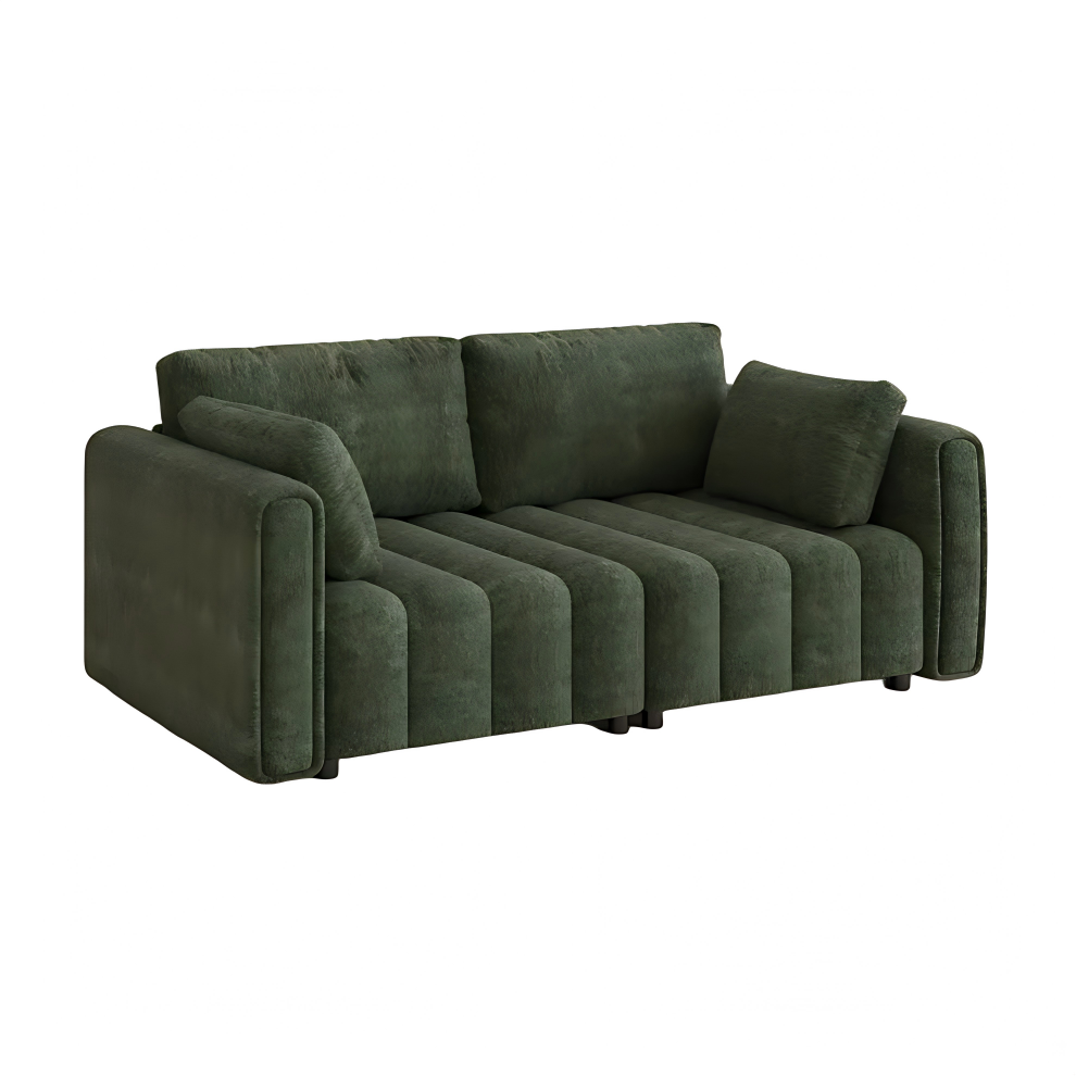 Retro Hand-Tufted Green Chenille Sofa Retro Hand-Tufted Green Chenille Sofa
