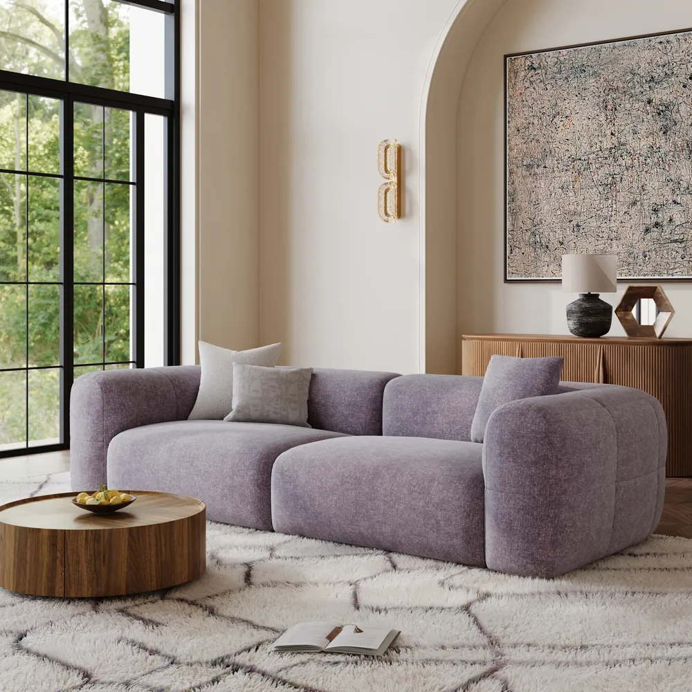 Minimalist Couch Vintage Chenille Lounge Sofa
