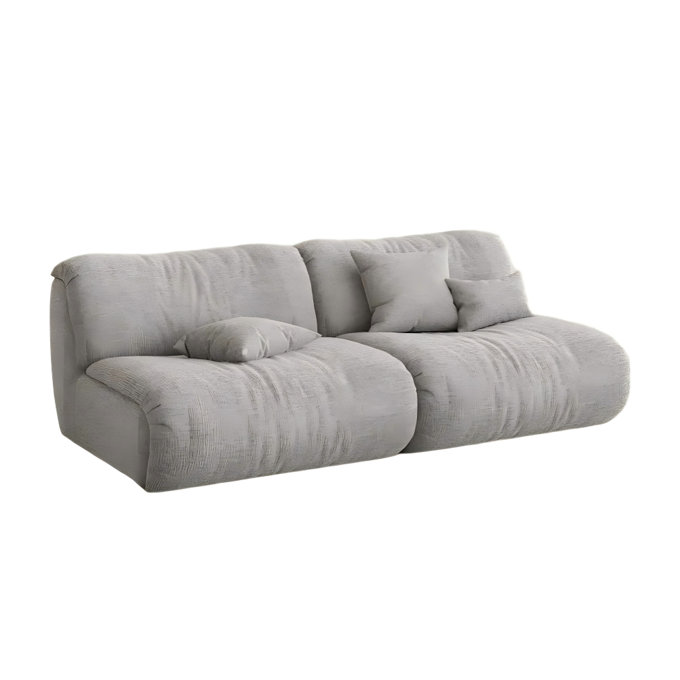Modular Light Gray Armless 2-Seater Sofa with Waterproof Chenille Fabric Modular Light Gray Armless 2-Seater Sofa with Waterproof Chenille Fabric