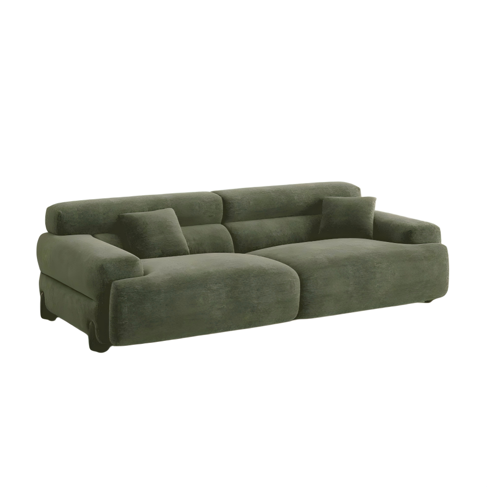 Modern Green Chenille Sofa with High Back Couch Modern Green Chenille Sofa with High Back Couch