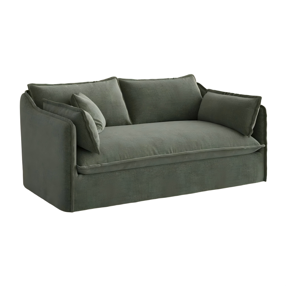 Green Cotton Linen Sofa with Removable Covers Green Cotton Linen Sofa with Removable Covers