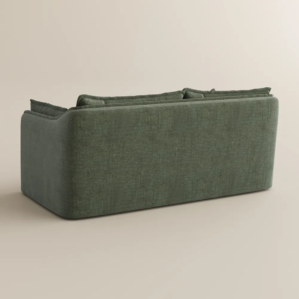 Green Cotton Linen Sofa with Removable Covers