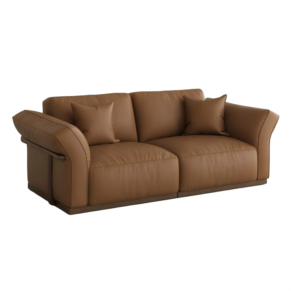 Brown Genuine Leather Modular Sofa with Solid Wood Frame Brown Genuine Leather Modular Sofa with Solid Wood Frame