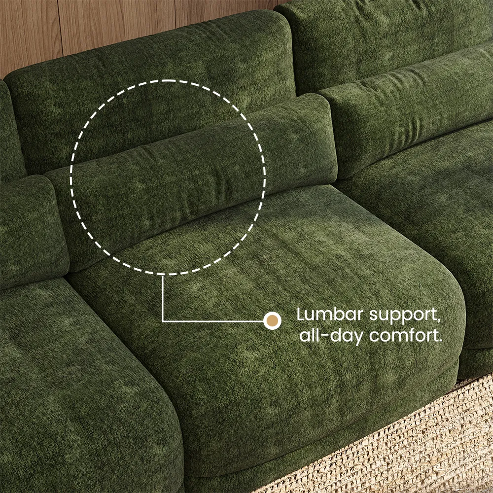 Green Chenille 2-3 Seater Sofa Set with High Resilience Foam Green Chenille 2-3 Seater Sofa Set with High Resilience Foam