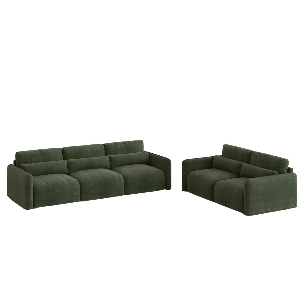 Green Chenille 2-3 Seater Sofa Set with High Resilience Foam Green Chenille 2-3 Seater Sofa Set with High Resilience Foam