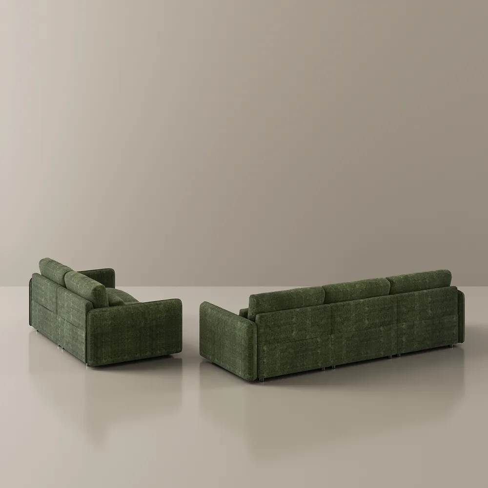 Green Chenille 2-3 Seater Sofa Set with High Resilience Foam Green Chenille 2-3 Seater Sofa Set with High Resilience Foam