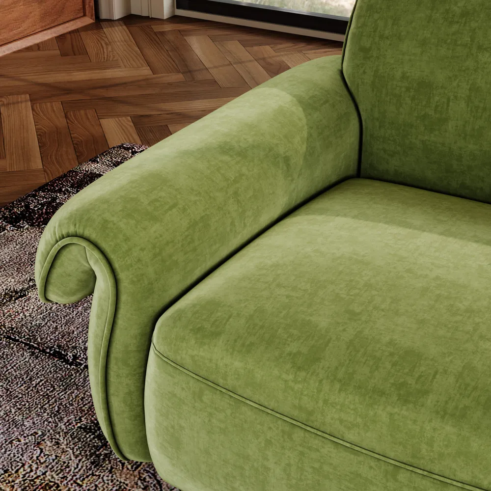 Vintage Green Large Modular Fabric Sofa Vintage Green Large Modular Fabric Sofa