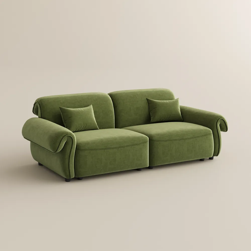 2026041707122765 Vintage Green Large Modular Fabric Sofa