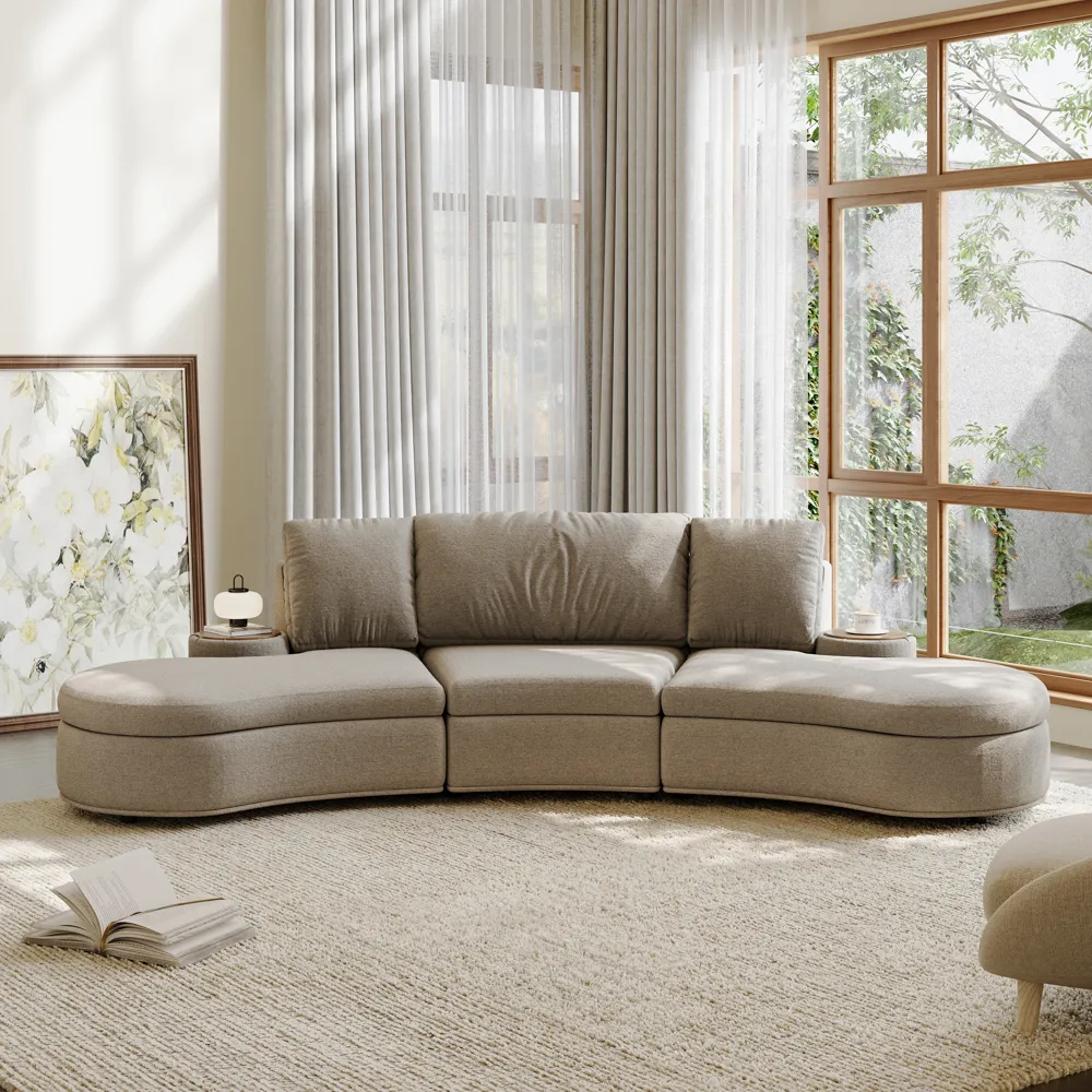 3-4 Seater Large Modern Curved Armless Sofa 3-4 Seater Large Modern Curved Armless Sofa