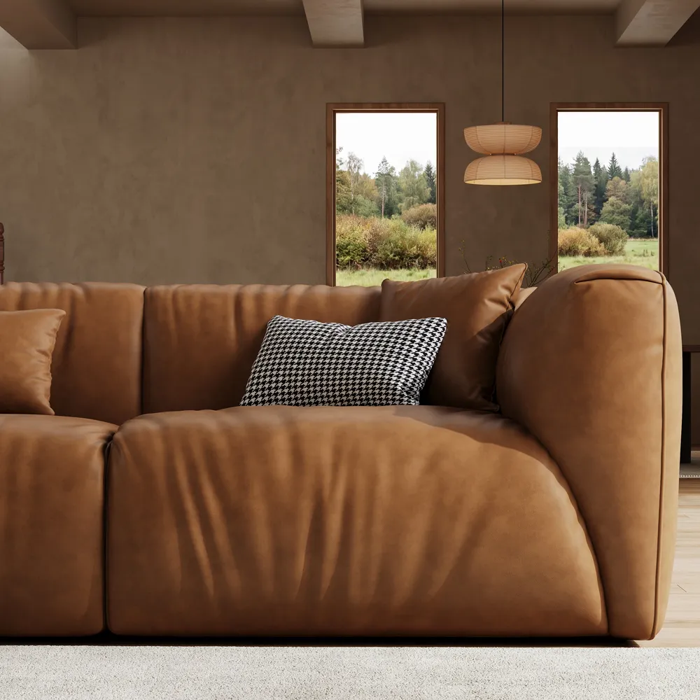 Brown Genuine Leather Loveseat Sofa Mid Century Modern Couch Brown Genuine Leather Loveseat Sofa Mid Century Modern Couch