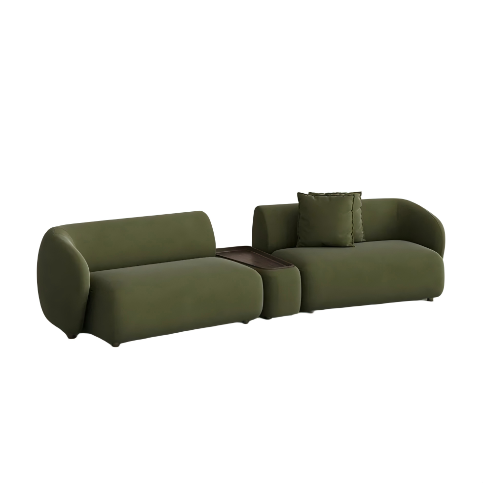 Curved Deep Sofa with Modular Side Table Curved Deep Sofa with Modular Side Table