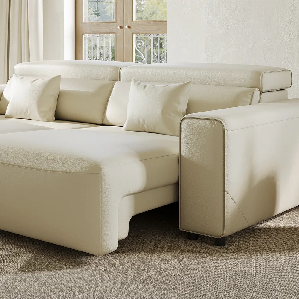 Luxury Electric Pull Out Sofa Bed Leather Retractable Sleeper Sofa Luxury Electric Pull Out Sofa Bed Leather Retractable Sleeper Sofa