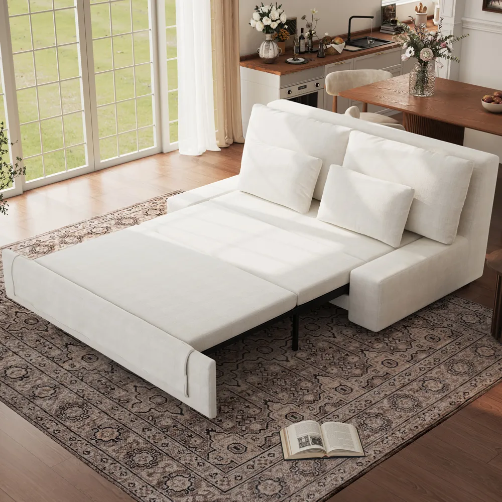 Modern Pull Out Sofa Bed Sleeper Sofa with Linen Modern Pull Out Sofa Bed Sleeper Sofa with Linen