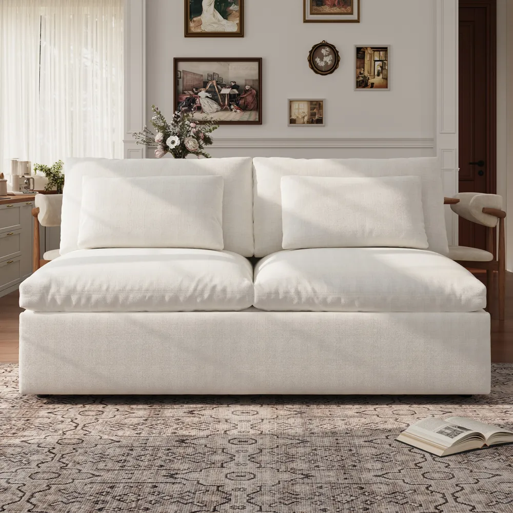 Modern Pull Out Sofa Bed Sleeper Sofa with Linen Modern Pull Out Sofa Bed Sleeper Sofa with Linen