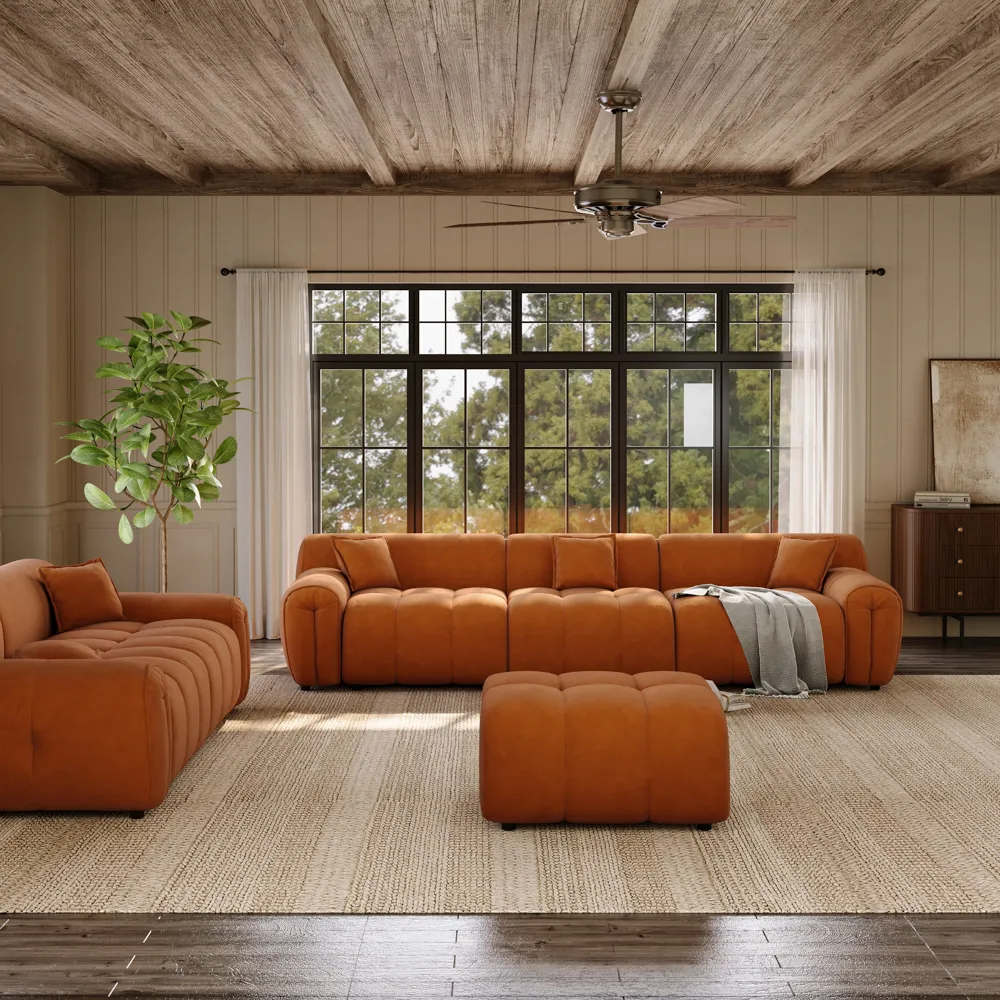 1-2-3 Seater Set-Velvet Tufted Sofa Mid Century with Deep Depth Seats 1-2-3 Seater Set-Velvet Tufted Sofa Mid Century with Deep Depth Seats