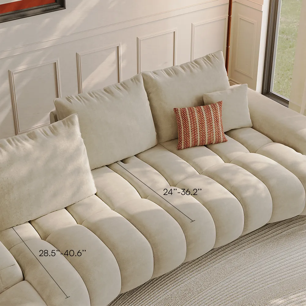 2-3 Seater Mid Century Beige Pet-Friendly Fabric Sofa Set with Adjustable 2-3 Seater Mid Century Beige Pet-Friendly Fabric Sofa Set with Adjustable