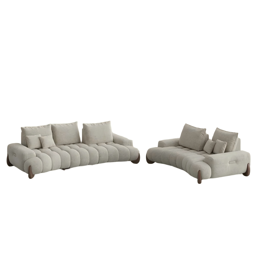 2-3 Seater Mid Century Beige Pet-Friendly Fabric Sofa Set with Adjustable 2-3 Seater Mid Century Beige Pet-Friendly Fabric Sofa Set with Adjustable