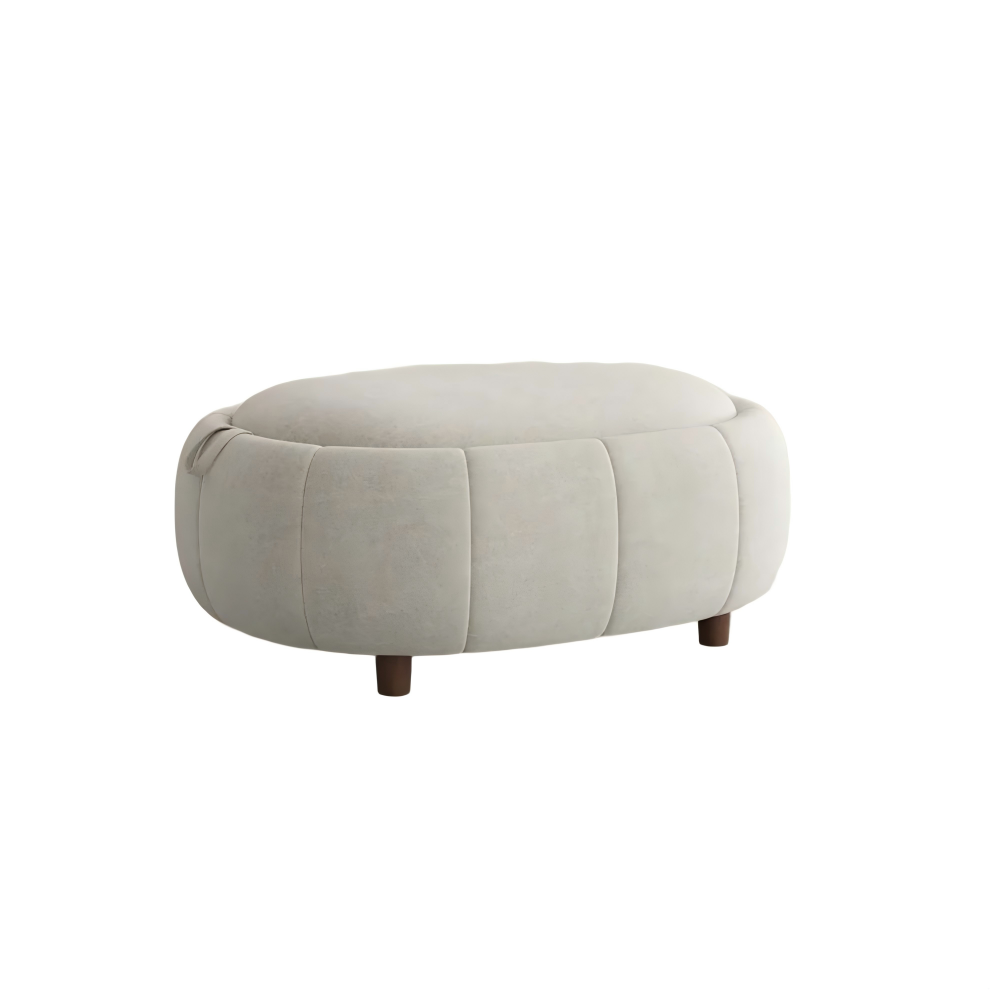 Mid Century Storage Ottoman Coffee Table in Beige Pet-friendly Fabric Mid Century Storage Ottoman Coffee Table in Beige Pet-friendly Fabric