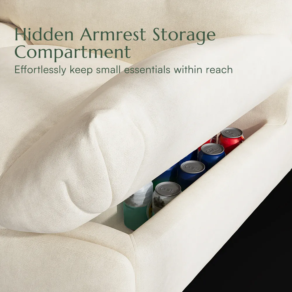 Power Recliner Lounge Swivel Chair With Hidden Storage