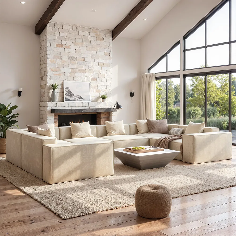 Pet-Friendly Modular Beige Sofa Pet-Friendly Modular Beige Sofa