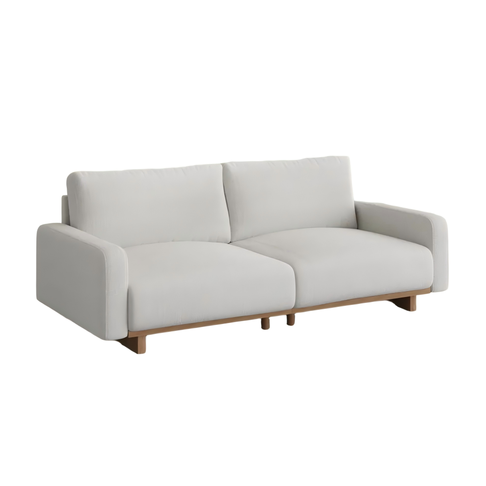 Mid-century Style Sofa Beige Chenille Sofa with LED Lights for Living Room Mid-century Style Sofa Beige Chenille Sofa with LED Lights for Living Room