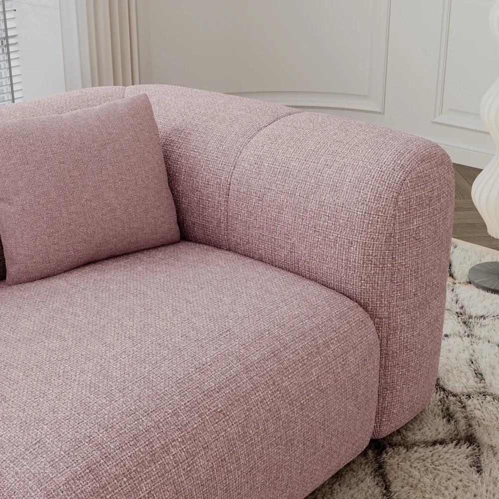 Sofa and Loveseat Set Minimalist Pink Couch Chenille Lounge Sofa Set Sofa and Loveseat Set Minimalist Pink Couch Chenille Lounge Sofa Set
