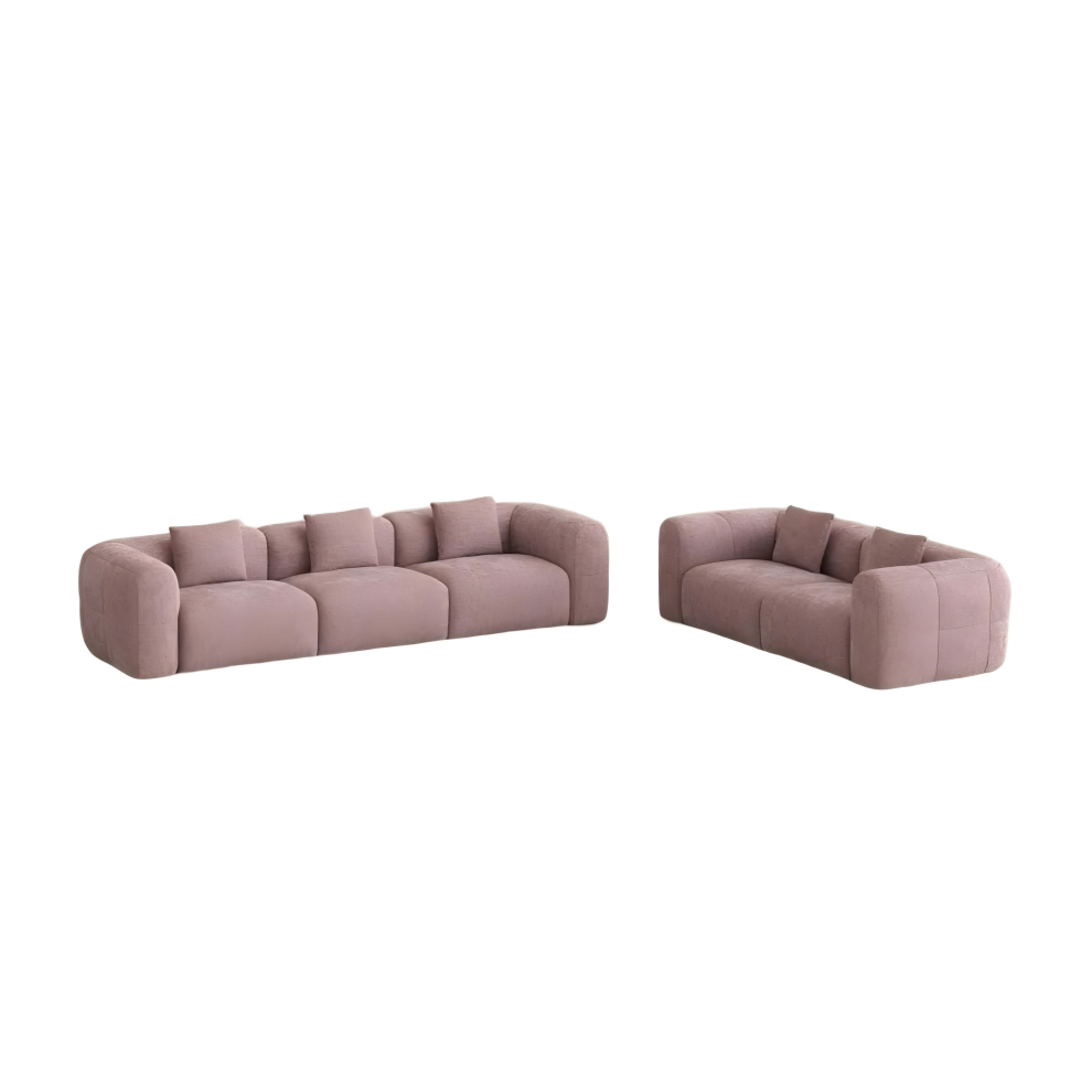 Sofa and Loveseat Set Minimalist Pink Couch Chenille Lounge Sofa Set Sofa and Loveseat Set Minimalist Pink Couch Chenille Lounge Sofa Set