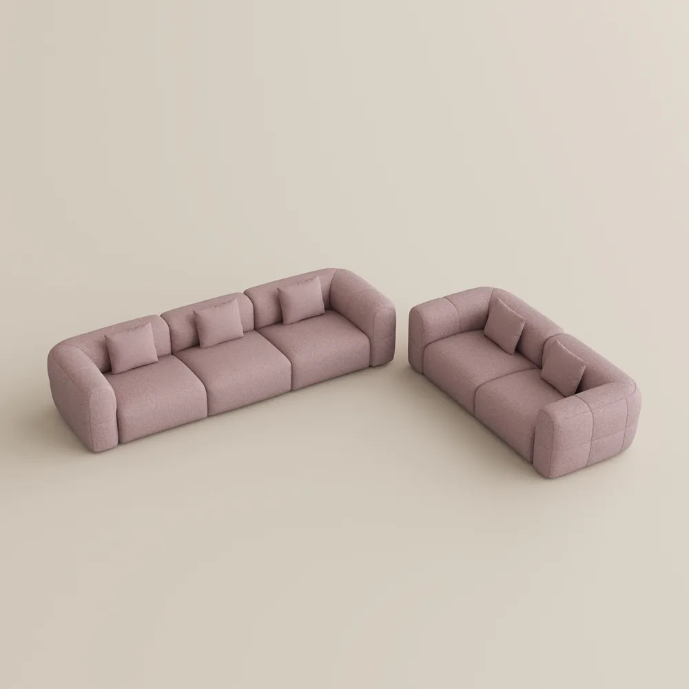 Sofa and Loveseat Set Minimalist Pink Couch Chenille Lounge Sofa Set Sofa and Loveseat Set Minimalist Pink Couch Chenille Lounge Sofa Set
