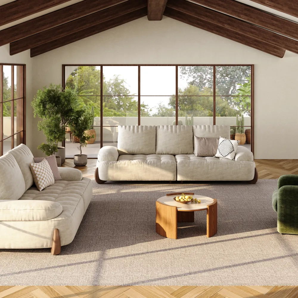 2-3 Seater Modern Tufted Beige Pet-Friendly Loveseat Couch 2-3 Seater Modern Tufted Beige Pet-Friendly Loveseat Couch