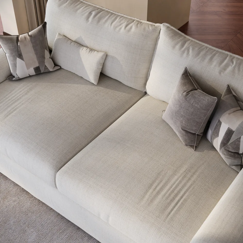 Modern Beige 2–3 Seater Sofa – Water-Repellent Cotton Linen 