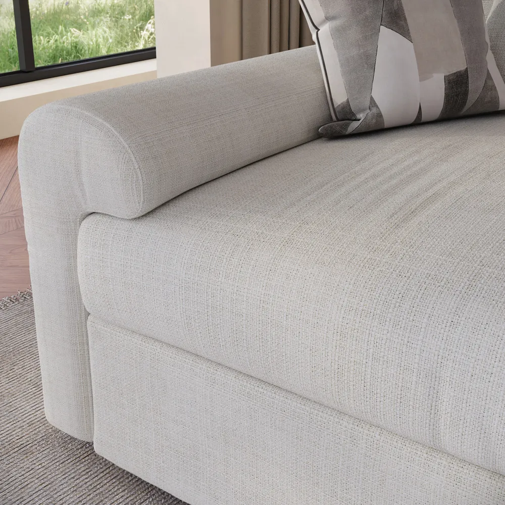 Modern Beige 2–3 Seater Sofa – Water-Repellent Cotton Linen 