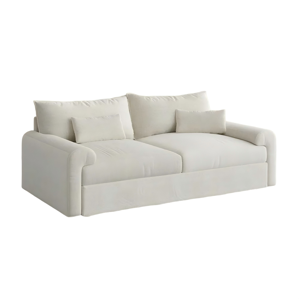 Modern Beige 2–3 Seater Sofa – Water-Repellent Cotton Linen 