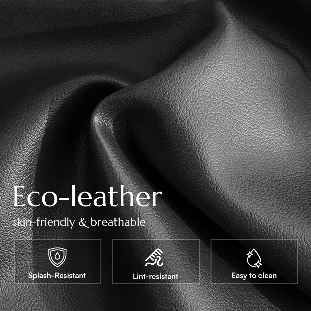 Modern 2–3 Seater Black Eco PU Leather Sofa 