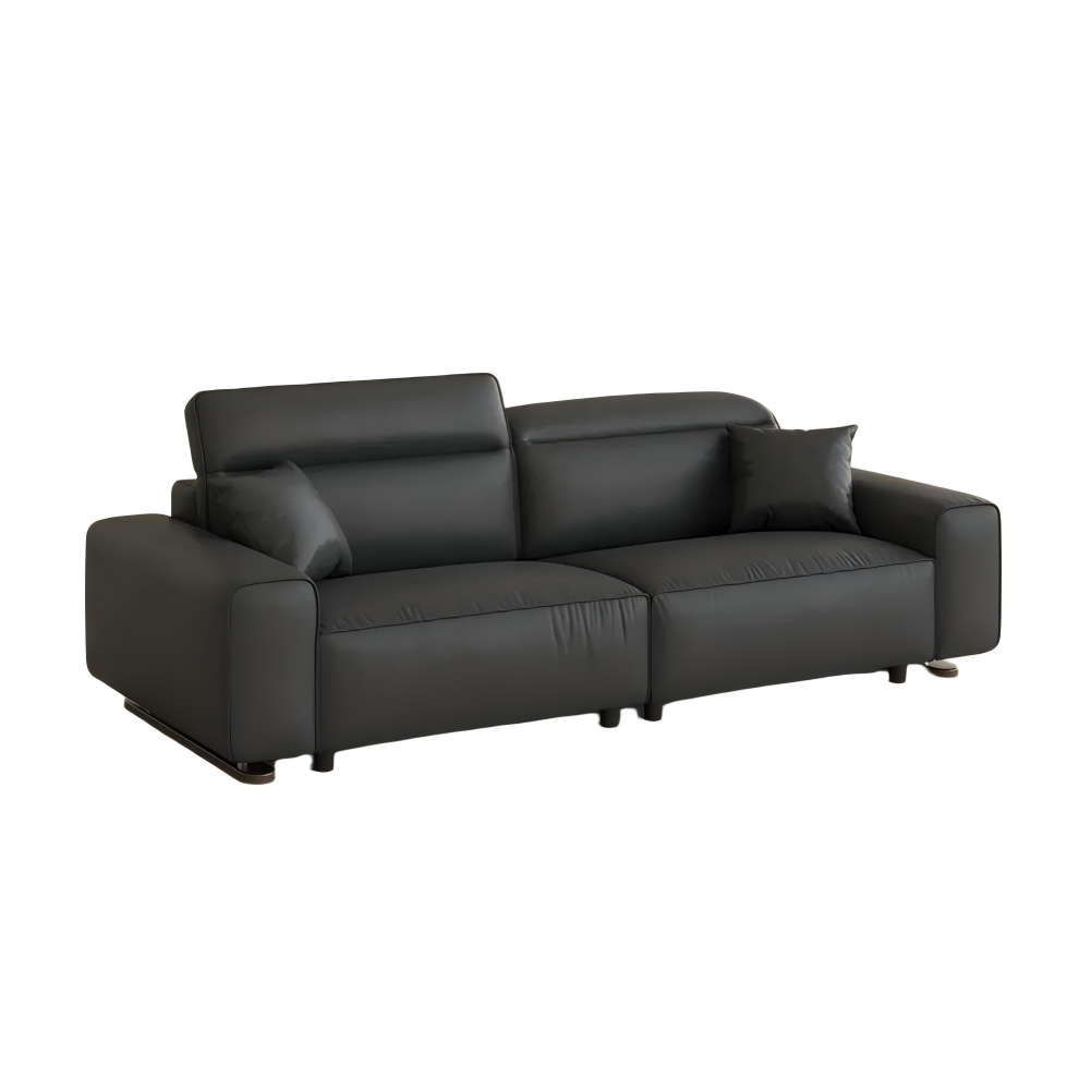 Modern 2–3 Seater Black Eco PU Leather Sofa 