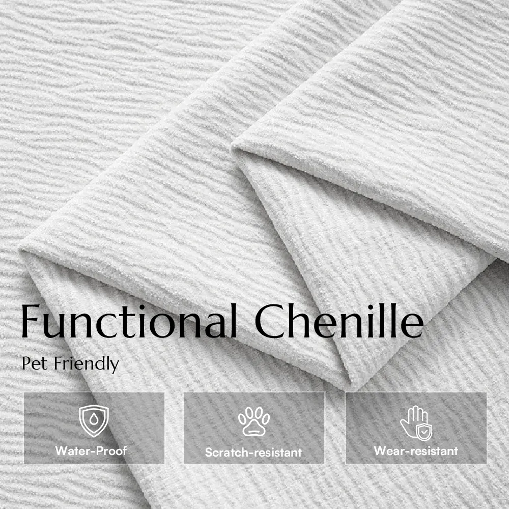 Armless Storage Modular Waterproof Chenille Sofa Set Modern Beige Couch