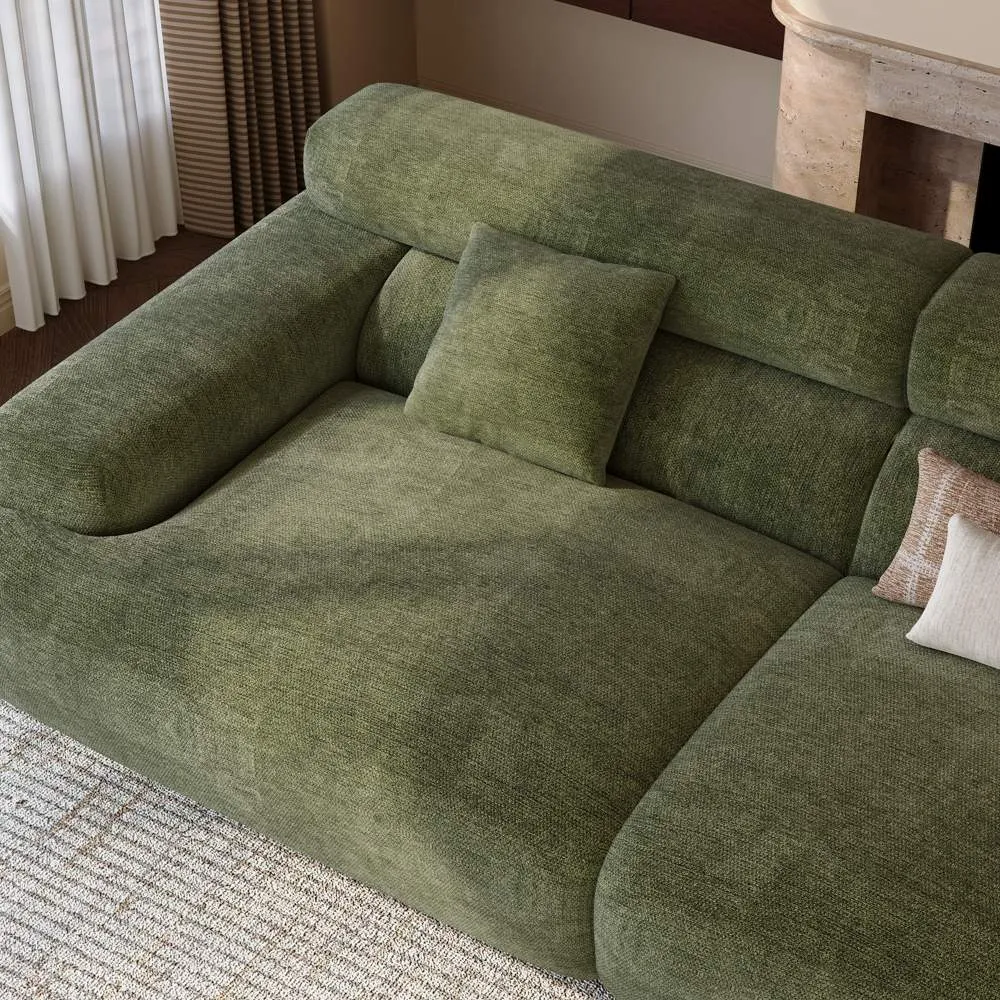 2-3 Seater Modern Green Chenille Sofa with High Back Couch 2-3 Seater Modern Green Chenille Sofa with High Back Couch