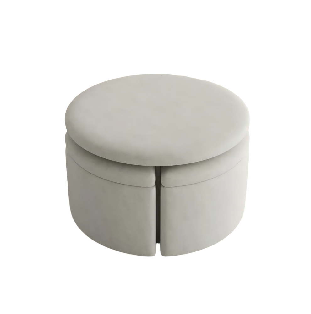 Beige Round Storage Ottoman Coffee Table Beige Round Storage Ottoman Coffee Table