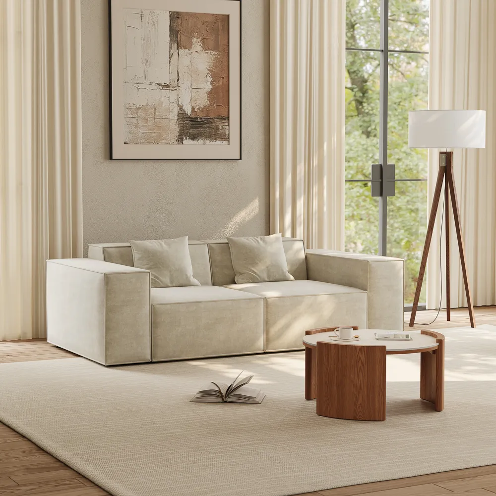 2-Seater Sofa & Coffee Table Living Room Set