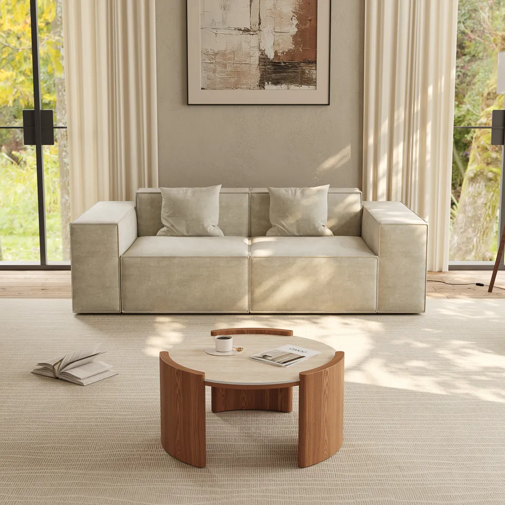 2-Seater Sofa & Coffee Table Living Room Set