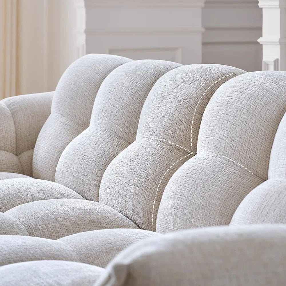 2026042107281038 Modern Tufted Sofa with Cotton and Linen Fabric